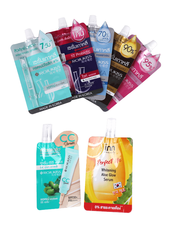 美容液パッキング用の特殊形状のカスタム印刷スパウトポーチ